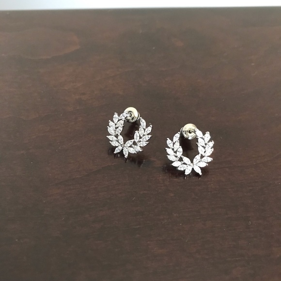 Zircon  Crystal Tree Leaf Cute Earring - Picture 7 of 8